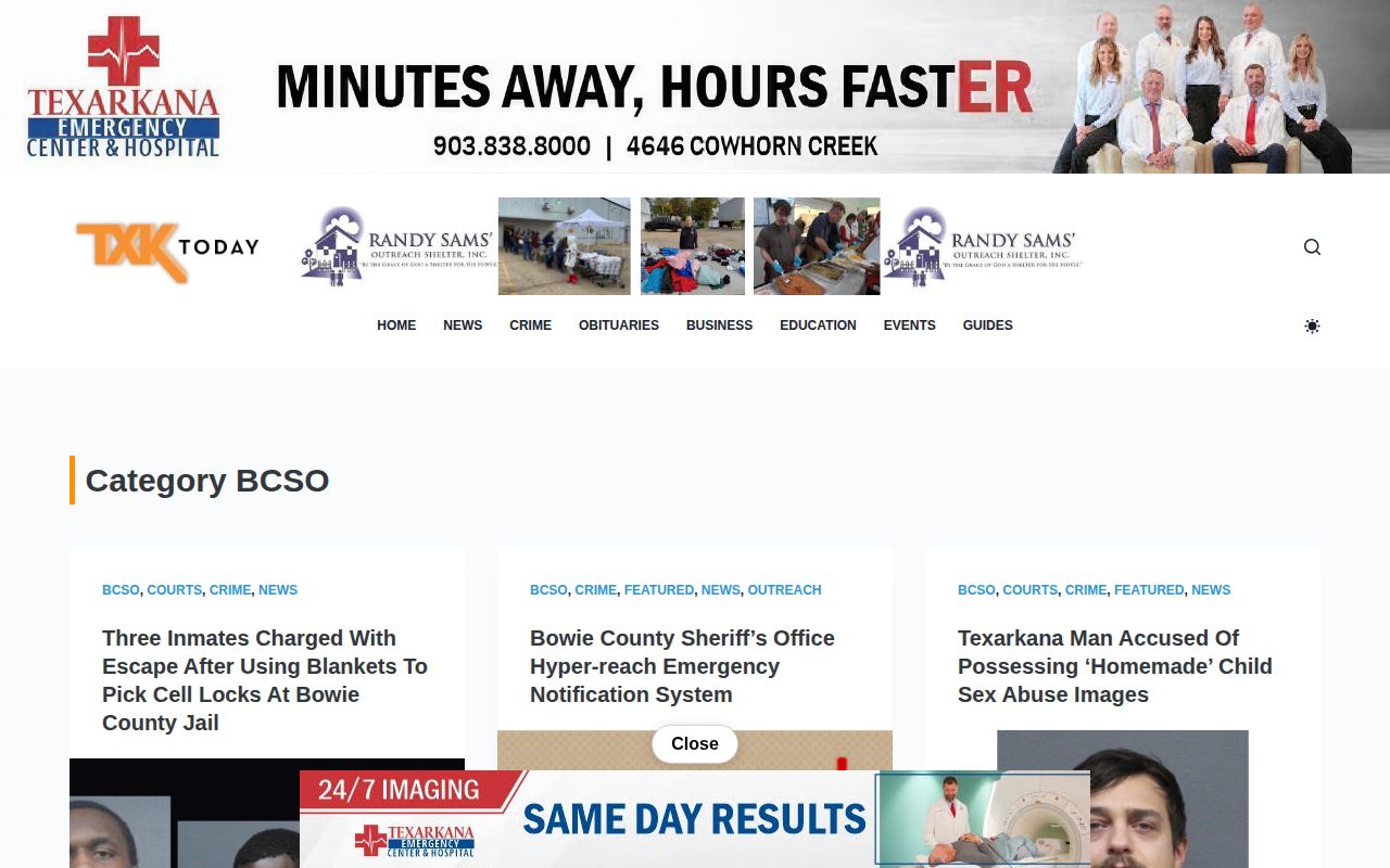Bowie County local crime-news category used for mugshot news context