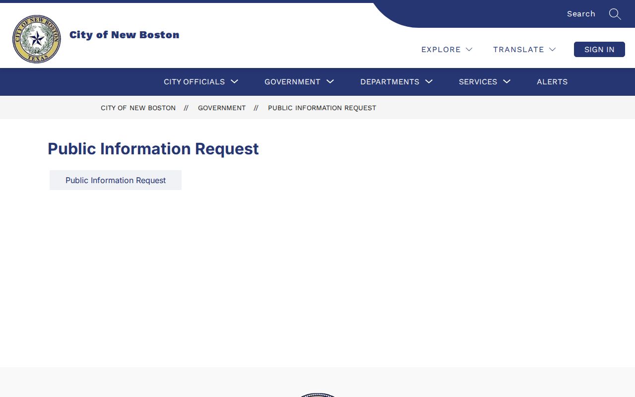 New Boston official public information request source for arrest records